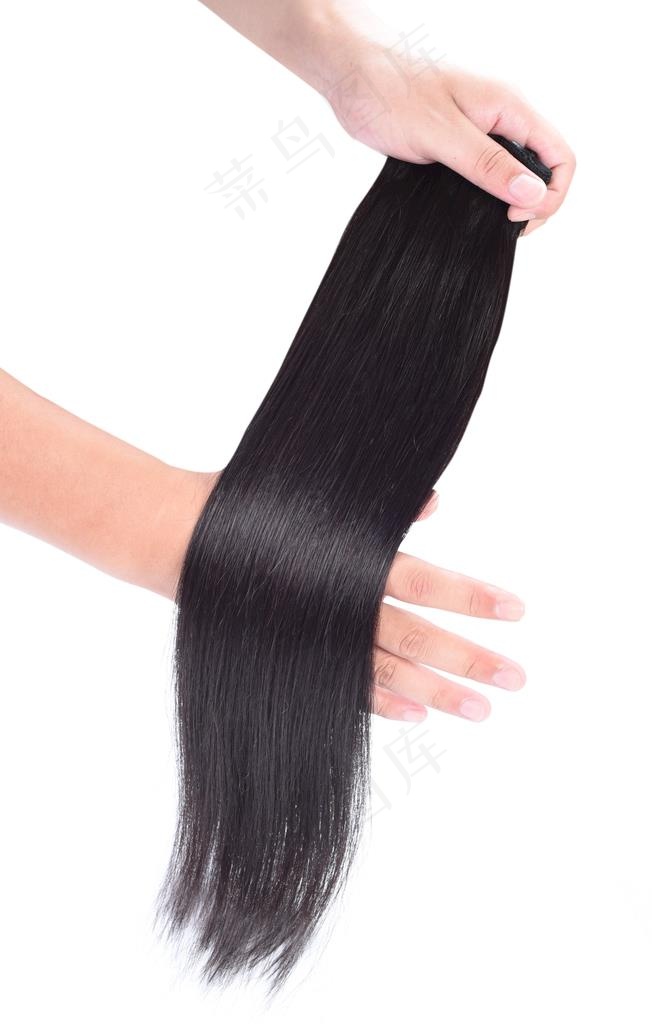 手持展示假发图片