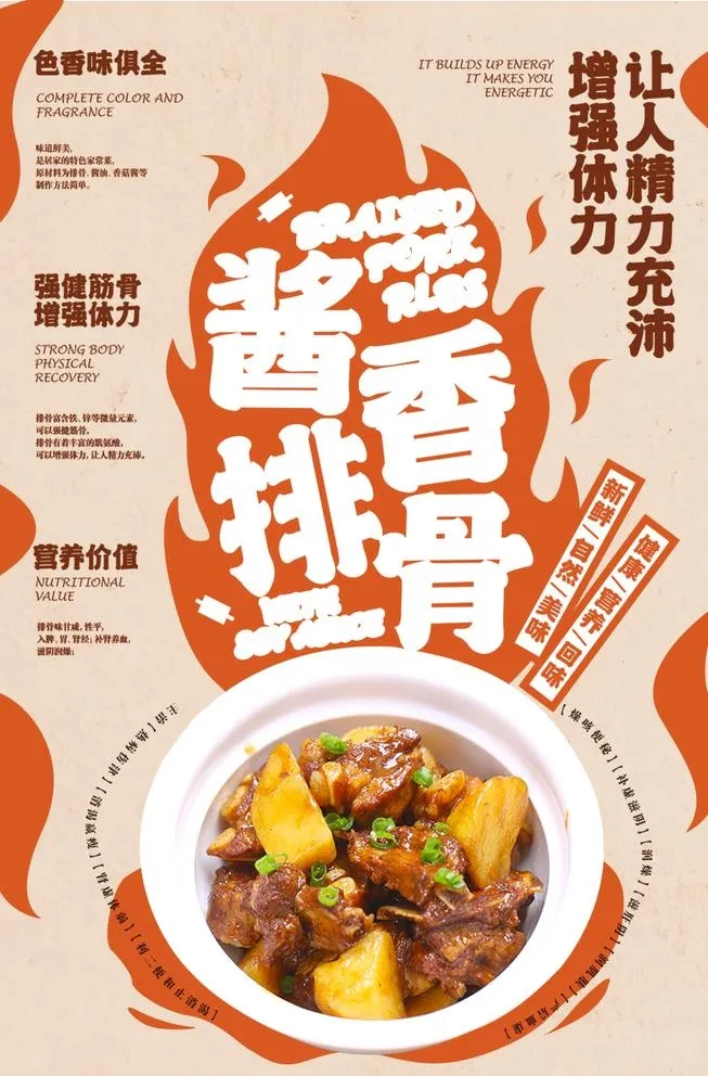 酱香排骨图片(827x1296)psd模版下载