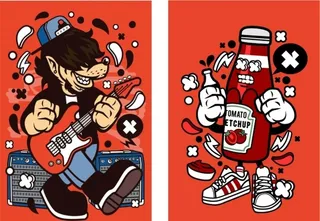 涂鸦啤酒吉他图片