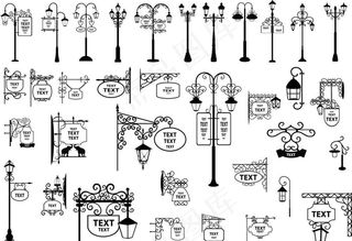 欧式街灯路灯图片