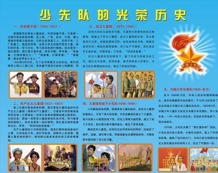 少先队的光荣历史图片cdr矢量模版下载