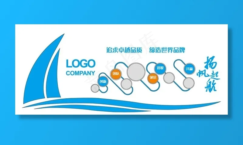 企业文化墙图片ai矢量模版下载