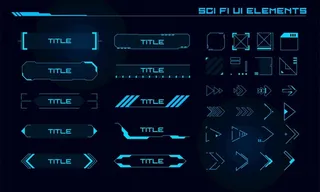 AI矢量科技元素边框图片