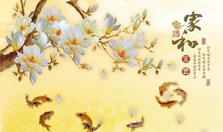 淡色白色玉兰花树枝植物图片