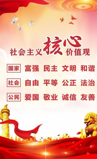 党建核心价值观展板海报图片