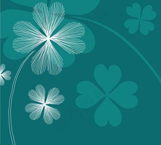 四叶草线条图片