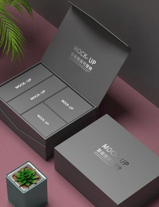 原创3D高档礼盒样机图片