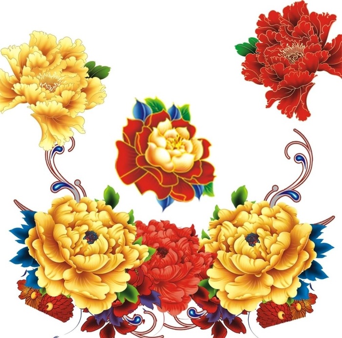 牡丹花图片cdr矢量模版下载