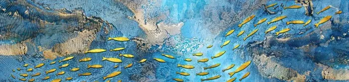 金鱼装饰画图片(8858x2362)
