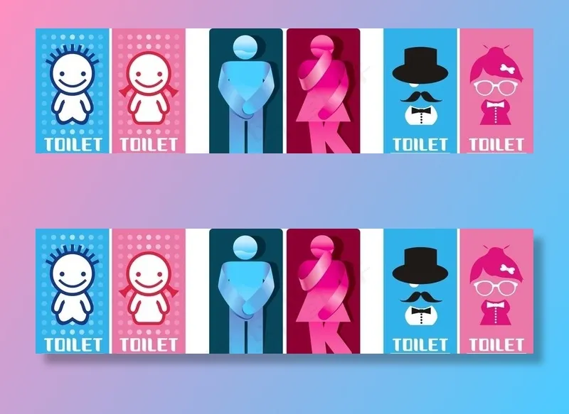 时尚潮流厕所卫生间男女标识图片