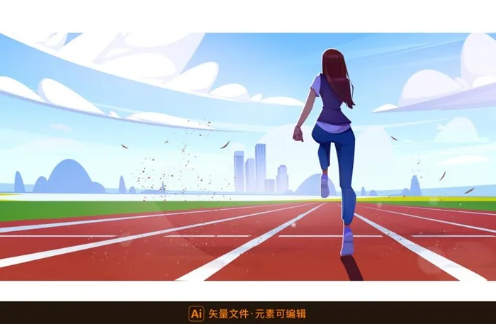 跑道起点矢量插画图片ai矢量模版下载