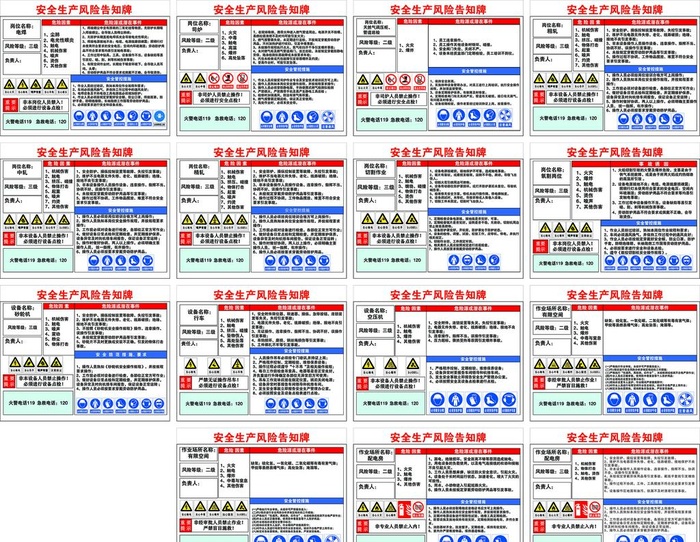 安全生产风险告知牌图片