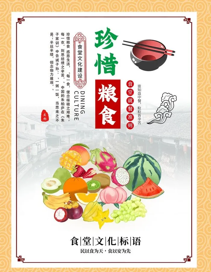 食堂文化墙 宣传展板 文明用餐图片(7085x9448)psd模版下载