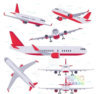 飞机客机矢量图图片