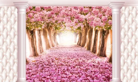 3D简约壁画 花 花朵 电视背图片