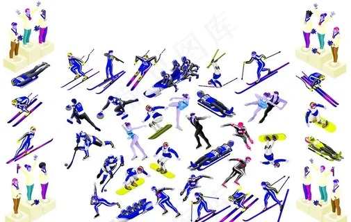 冬季运动体育剪影冬奥会图片