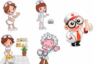 卡通医生护士图片