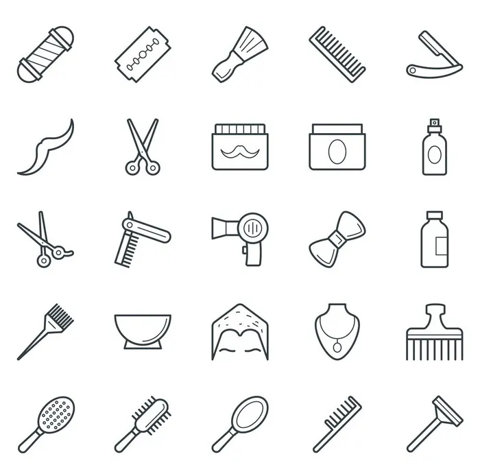 美发店icon图片ai矢量模版下载