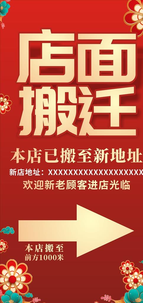 店面搬迁展架易拉宝图片