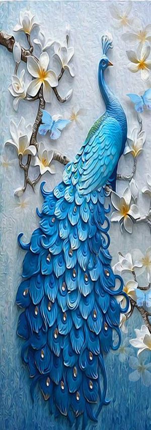 孔雀装饰画图片