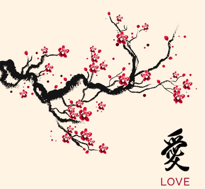 水墨梅花图片ai矢量模版下载