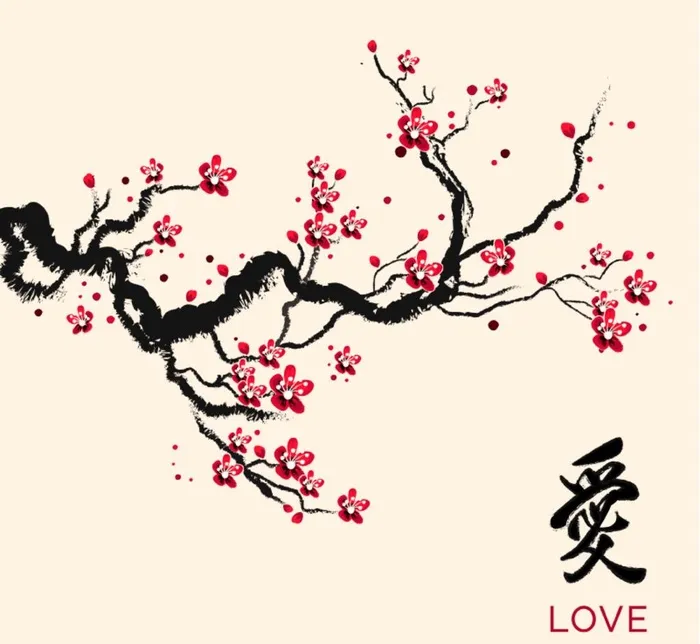 水墨梅花图片ai矢量模版下载