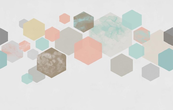 几何北欧简约玄关屏风电视背景墙图片