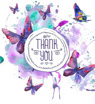 水彩蝴蝶感恩卡图片