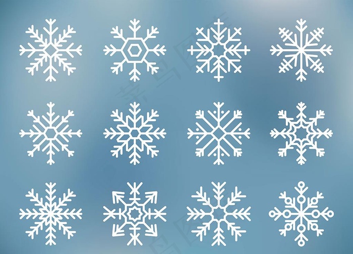 雪花图片ai矢量模版下载