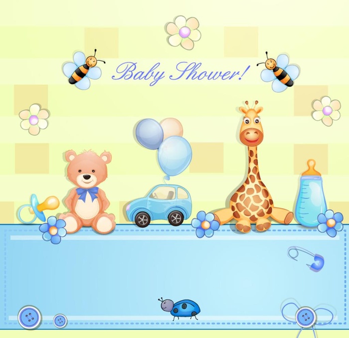 卡通婴儿洗礼派对背景矢量素材图片