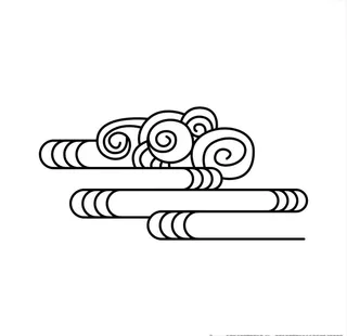 线条云中式图片