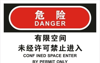 有限空间  未经许可禁止进入图片
