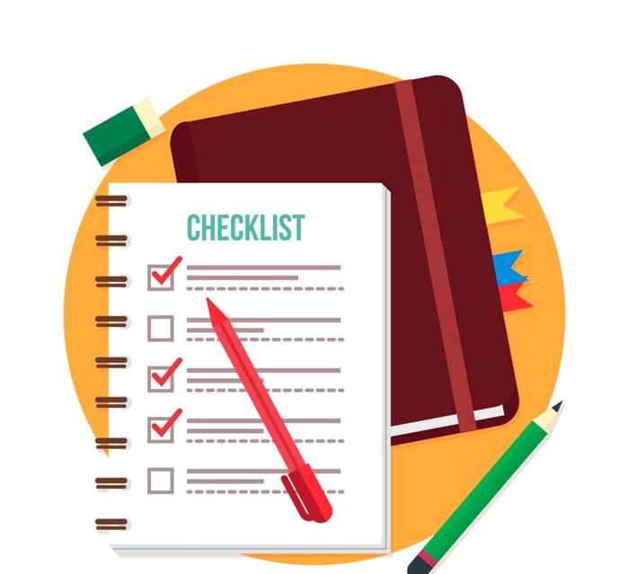 创意清单记事本和笔矢量素材图片