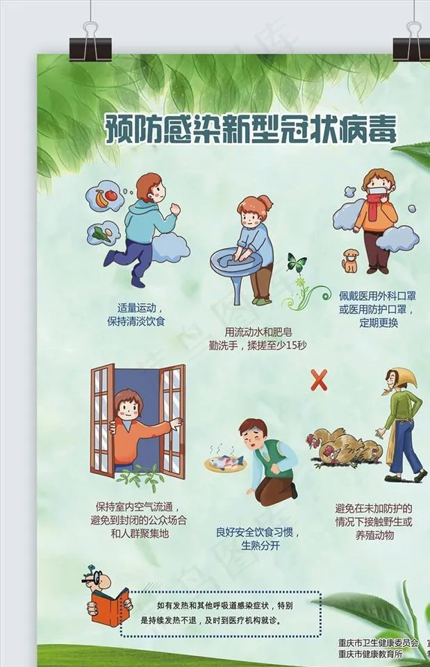 预防感染新型冠状病毒宣传单图片(0×0像素())cdr矢量模版下载