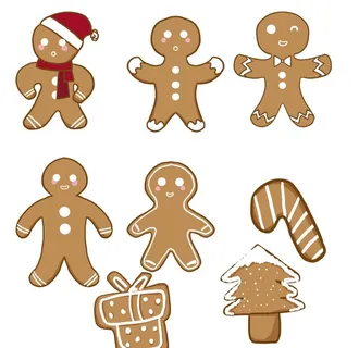圣诞姜饼人饼干素材图片
