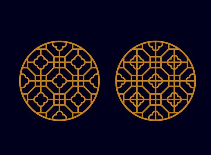 中式窗格花纹图片ai矢量模版下载