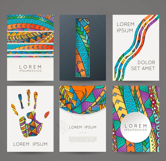 民族风花纹包装标识矢量图下载图片