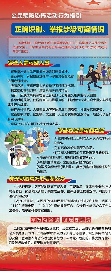 反恐知识宣传图片(2268x5102)psd模版下载