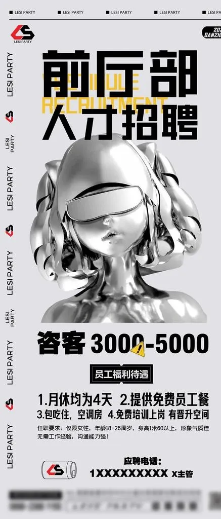 酒吧招聘图片(4500x9834)psd模版下载