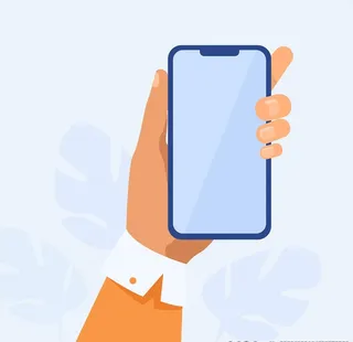 扁平化插画手拿手机图片