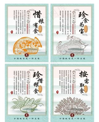 食堂文化 珍惜食粮展板图片