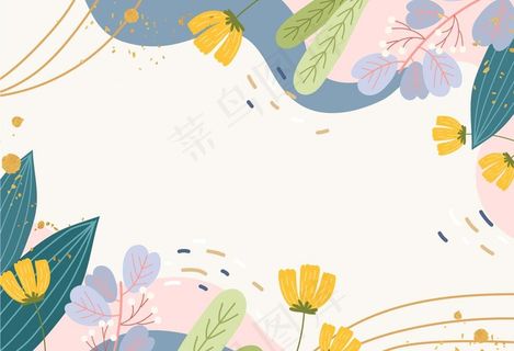 春季花朵矢量元素背景图片