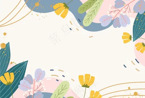 春季花朵矢量元素背景图片 春季花朵矢量元素背景图片
