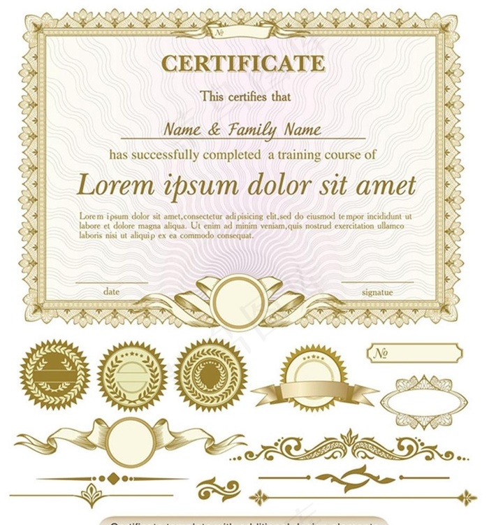 金色证书设计图片