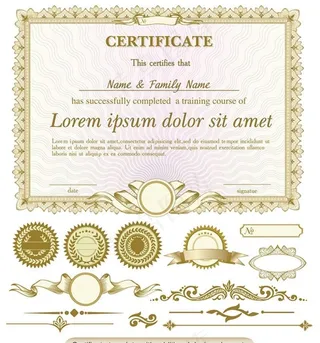 金色证书设计图片