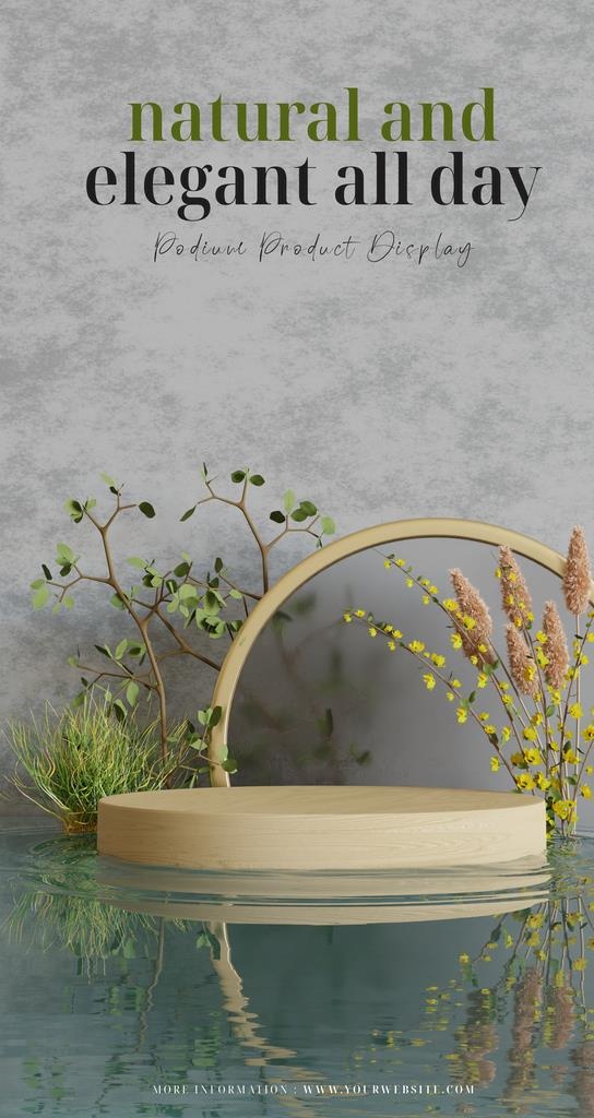 水草植物墙壁产品展示电商 图片