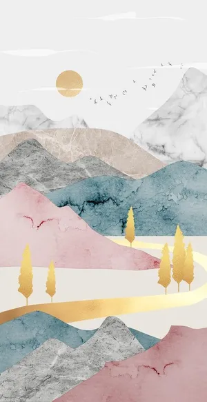 抽象山水意境装饰画图片