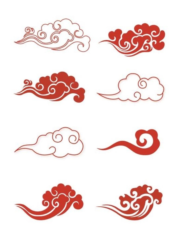 祥云素材图片ai矢量模版下载