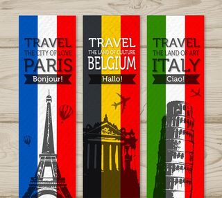 3款彩绘著名景点banner图片