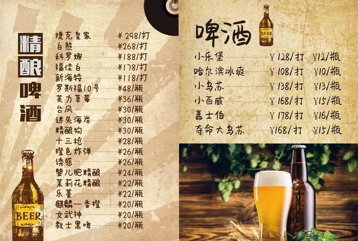 酒吧菜单图片psd模版下载